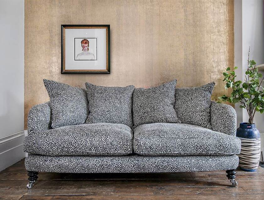 Helmsley 3 Seater Sofa in Romo Kaiko Grey Steel